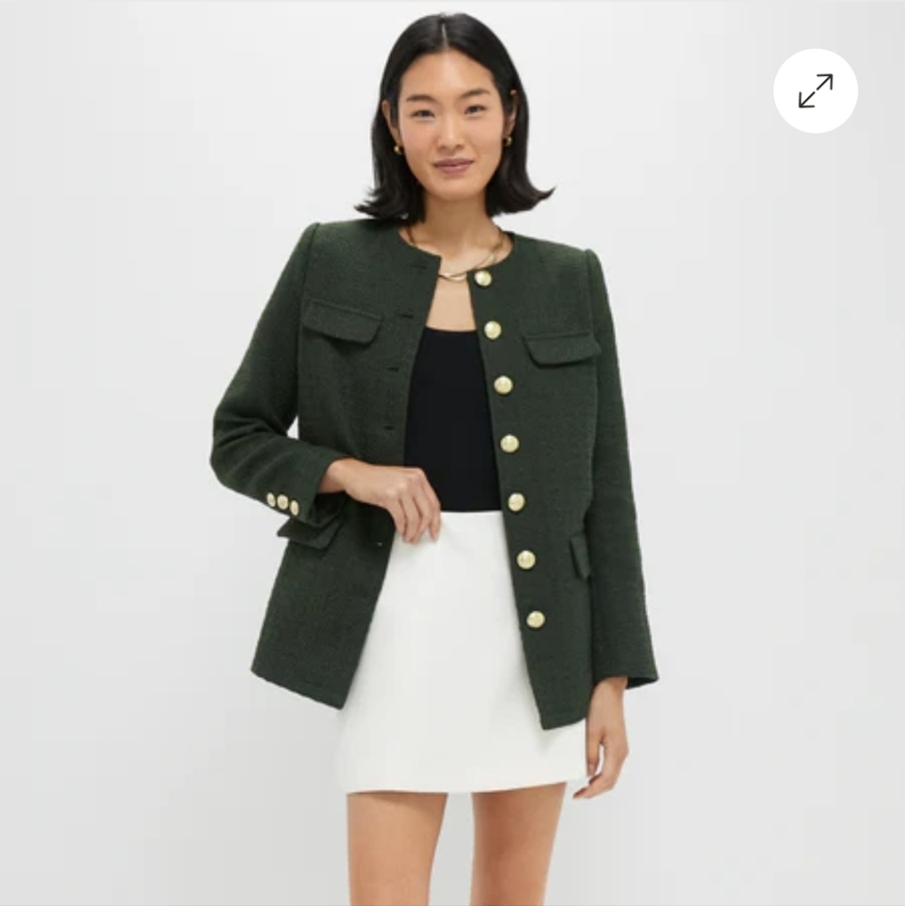 Pomander Place Olive Tweed Jennings Jacket Large NWT
